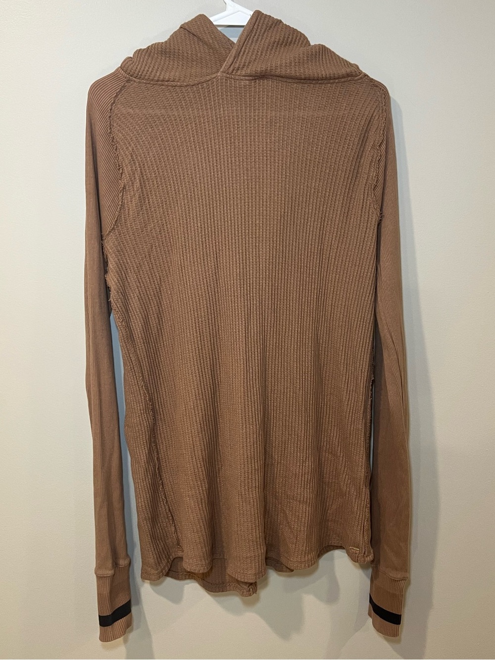 Free People We the Free Waffle Long Sleeve Hooded Shirt